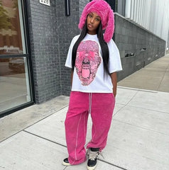 Vintage Y2K Aesthetic Print Loose T-shirt