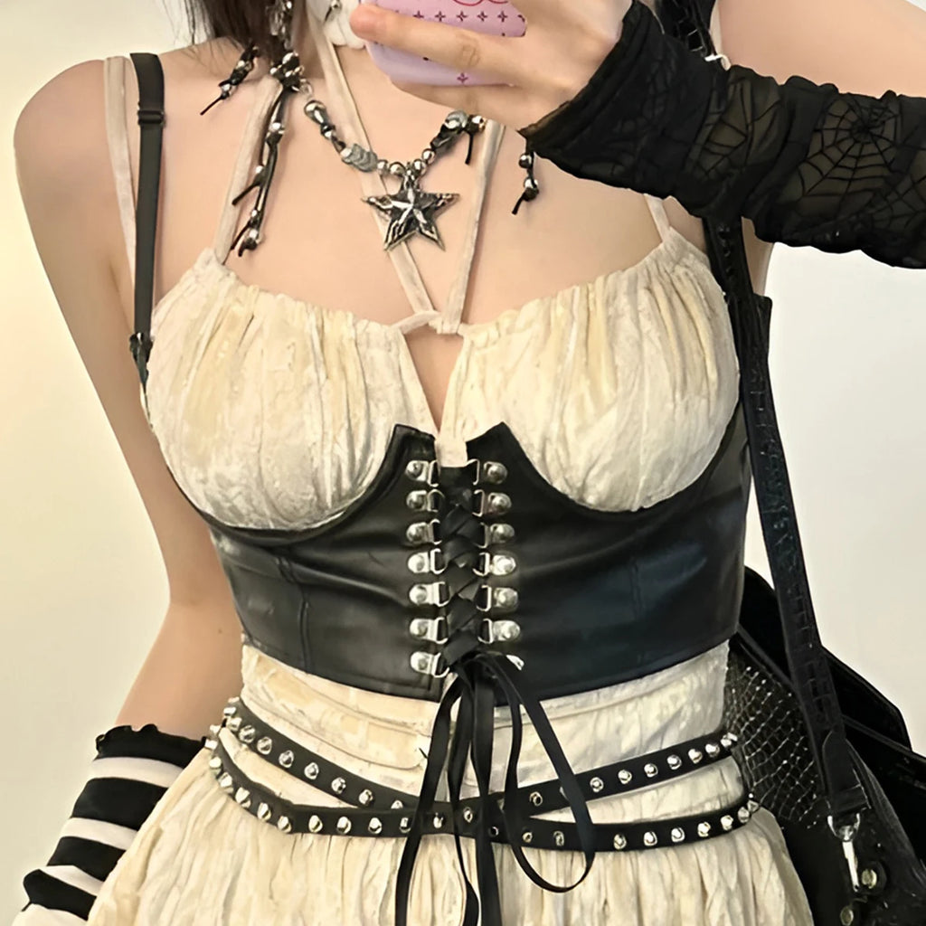 Dark Style Belted Corset