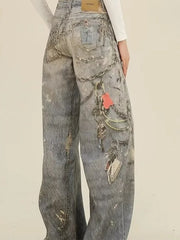 Blue Gothic Baggy Oversize Harajuku Pant