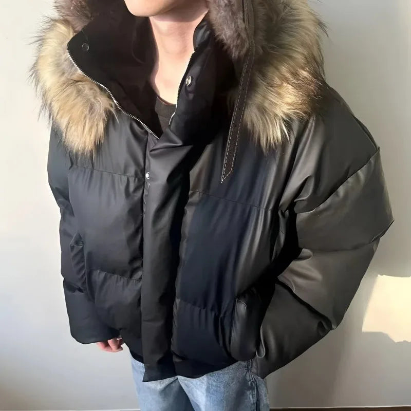 Fur Collar Quilted Hooded Coat Secondary image