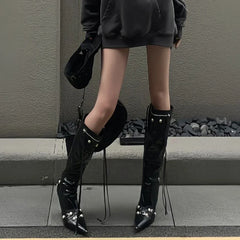 Gothic Knight High Fashion Pointed Toe Long Boot
