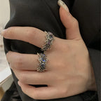 Vintage Gothic Heart Cross Ring
