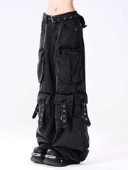 Black Cargo Pocket Pants