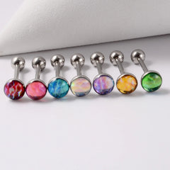 14G Surgical Steel Fish Scales Ball Tongue Ring