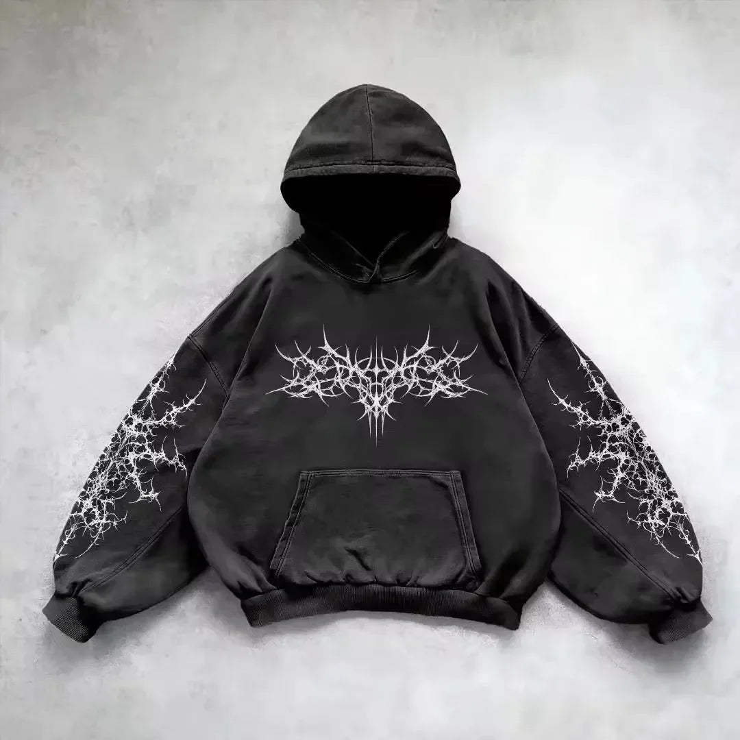 Retro Y2K Gothic Printed Zipper Hoodie Main image