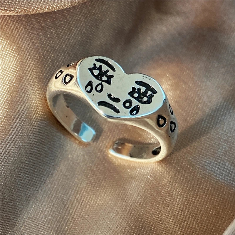 Gothic Heart Dice Spades Ace Ring