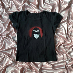 Gothic Letter Print Short Sleeve T-shirt