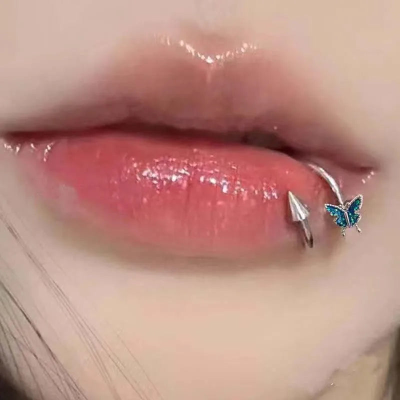 Butterfly S-Shaped Spike Lip Stud Main image