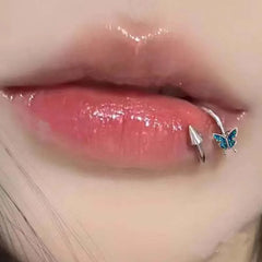 Butterfly S-Shaped Spike Lip Stud