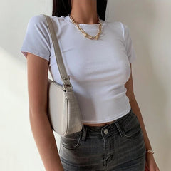 Simple Casual Solid Crop Top