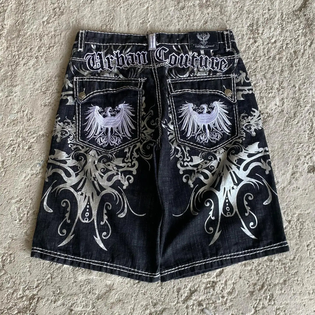 Cowboy Embroidered Loose Short