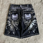 Cowboy Embroidered Loose Short