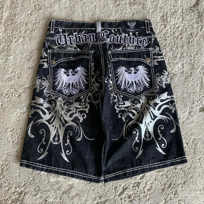 Cowboy Embroidered Loose Short