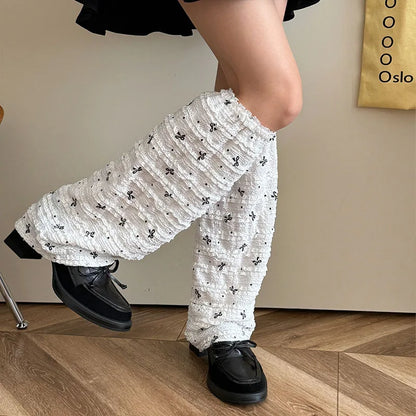 Gothic Pleated Bow Ballet Sock