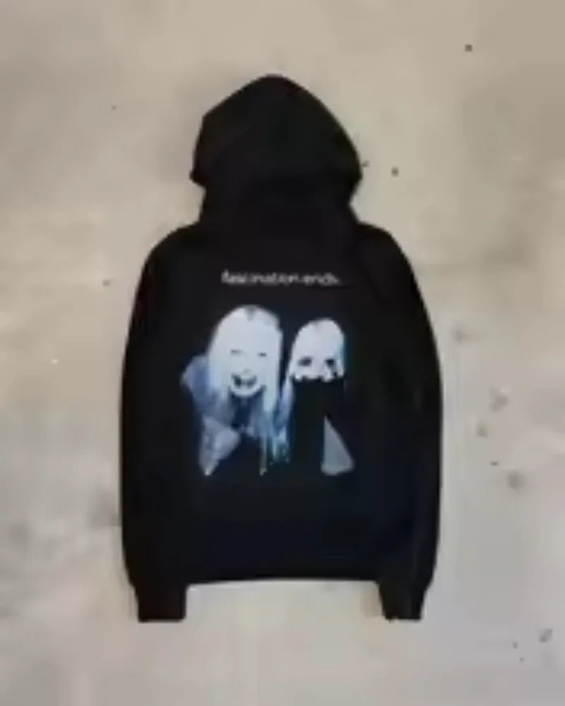 Gothic Cartoon Letter Oversized Hoodie