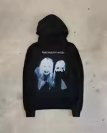 Gothic Cartoon Letter Oversized Hoodie