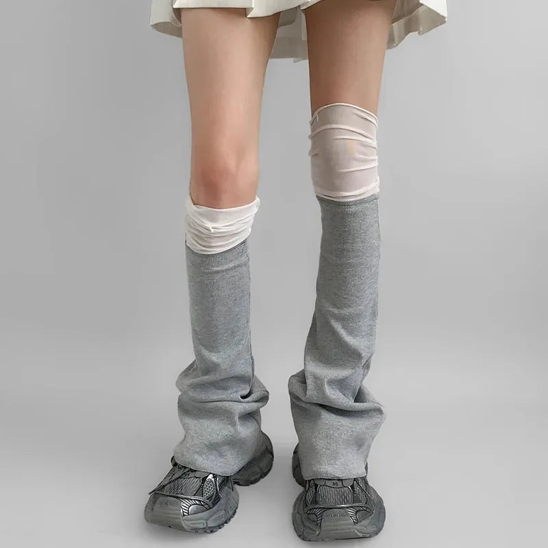 Gothic Mesh Patchwork Cotton Sock