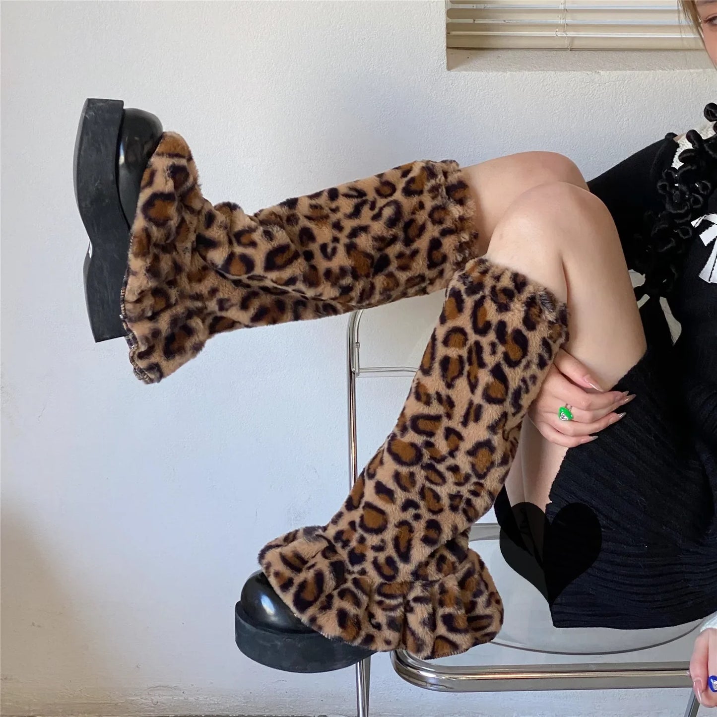 Gothic Fur Zebra Pattern Harajuku Sock