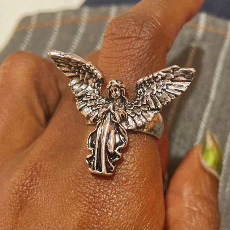 Y2K Crystal Heart Punk Gothic Ring Main image