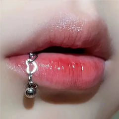 Love Chain Stainless Steel Spiral Lip Stud