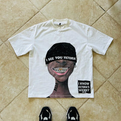 Cartoon Character Print Cotton T-shirt