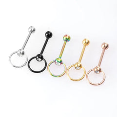 Zircon Stainless Steel Barbell Tongue Ring