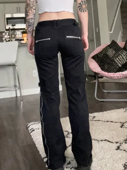 New Dark Punk Gothic Y2K Patchwork Pant