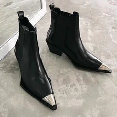 Slim Ankle Pointed Toe Gothic Boot