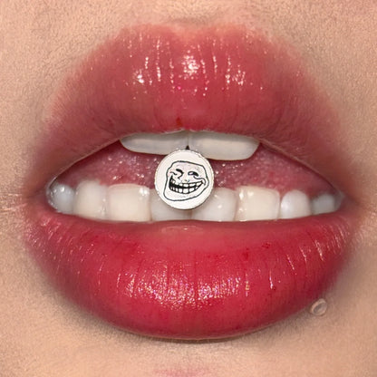 Halloween Skull Bad Smile Expression Tongue Ring