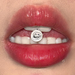 Halloween Skull Bad Smile Expression Tongue Ring