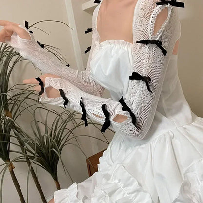 Gothic Bow Lace Glove