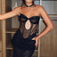 Stitching Corset Autumn Irregular Waist Crop Top