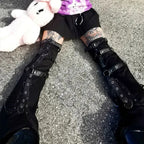 Gothic Eyelet Strap Buckle Leg Sock