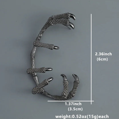 Vintage Black Dragon Claw Zinc Alloy Earring