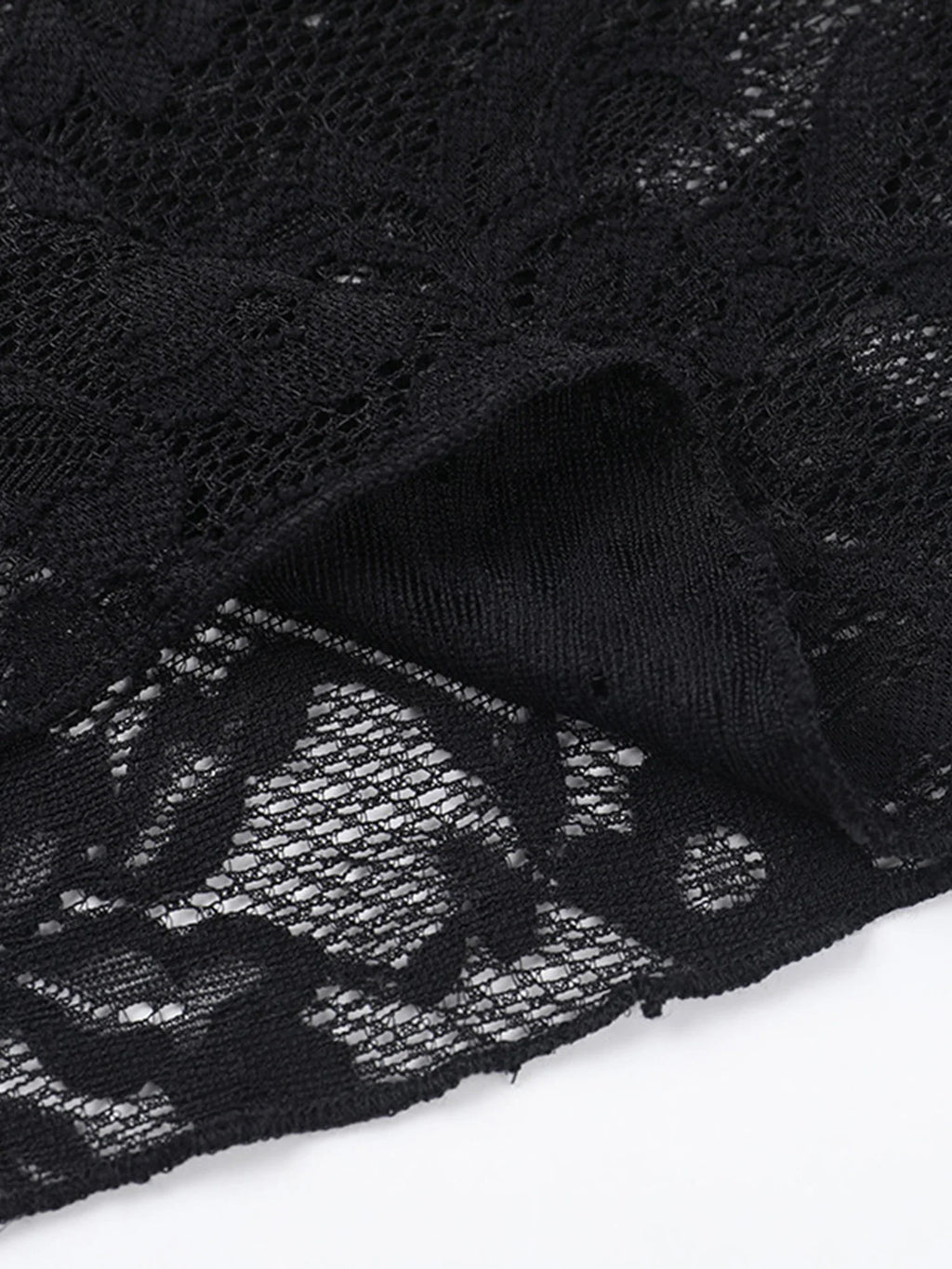 Lace Flare Sleeve Mesh Top