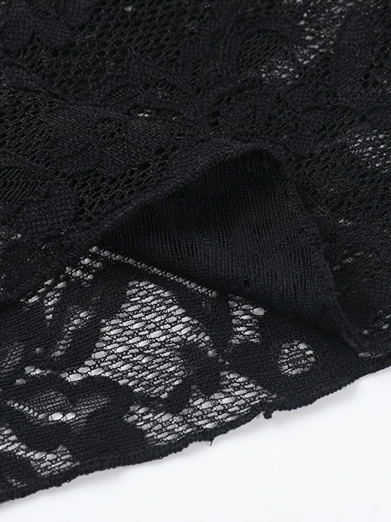 Lace Flare Sleeve Mesh Top