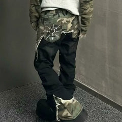 Vintage Camo Stitch Detail Pants