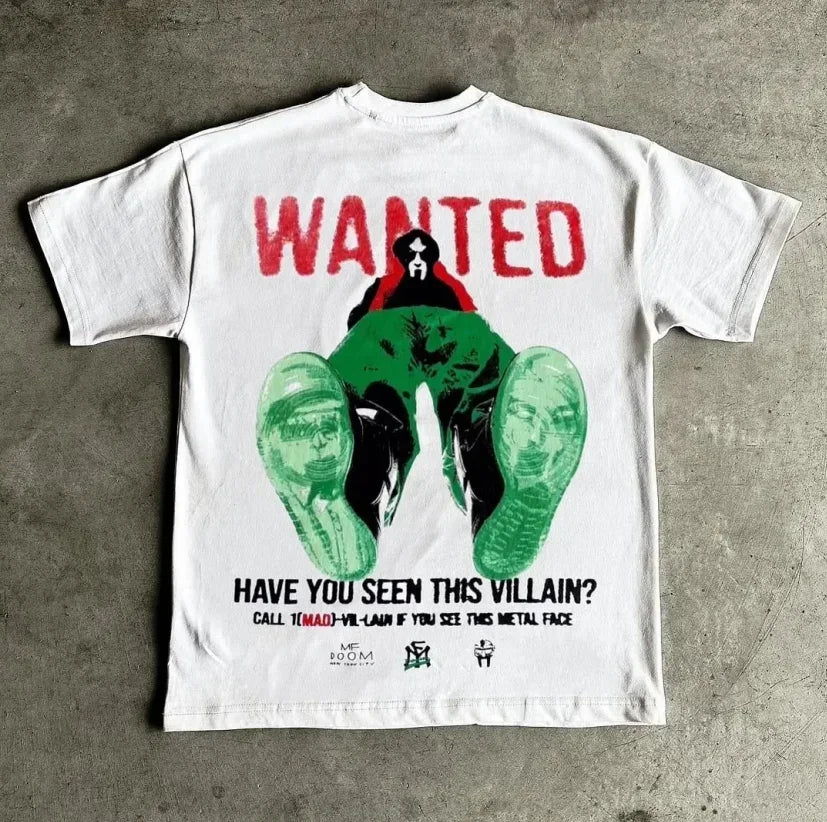 Vintage Graffiti Print Cotton T-shirt Main image