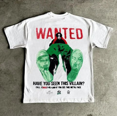 Vintage Graffiti Print Cotton T-shirt