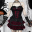 Goth Lace Trim Backless Crop Top
