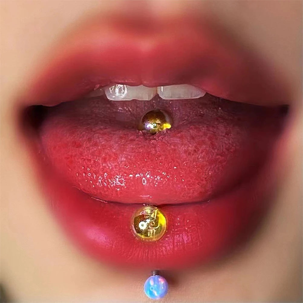 16mm Titanium Steel Colorful Ball Tongue Ring