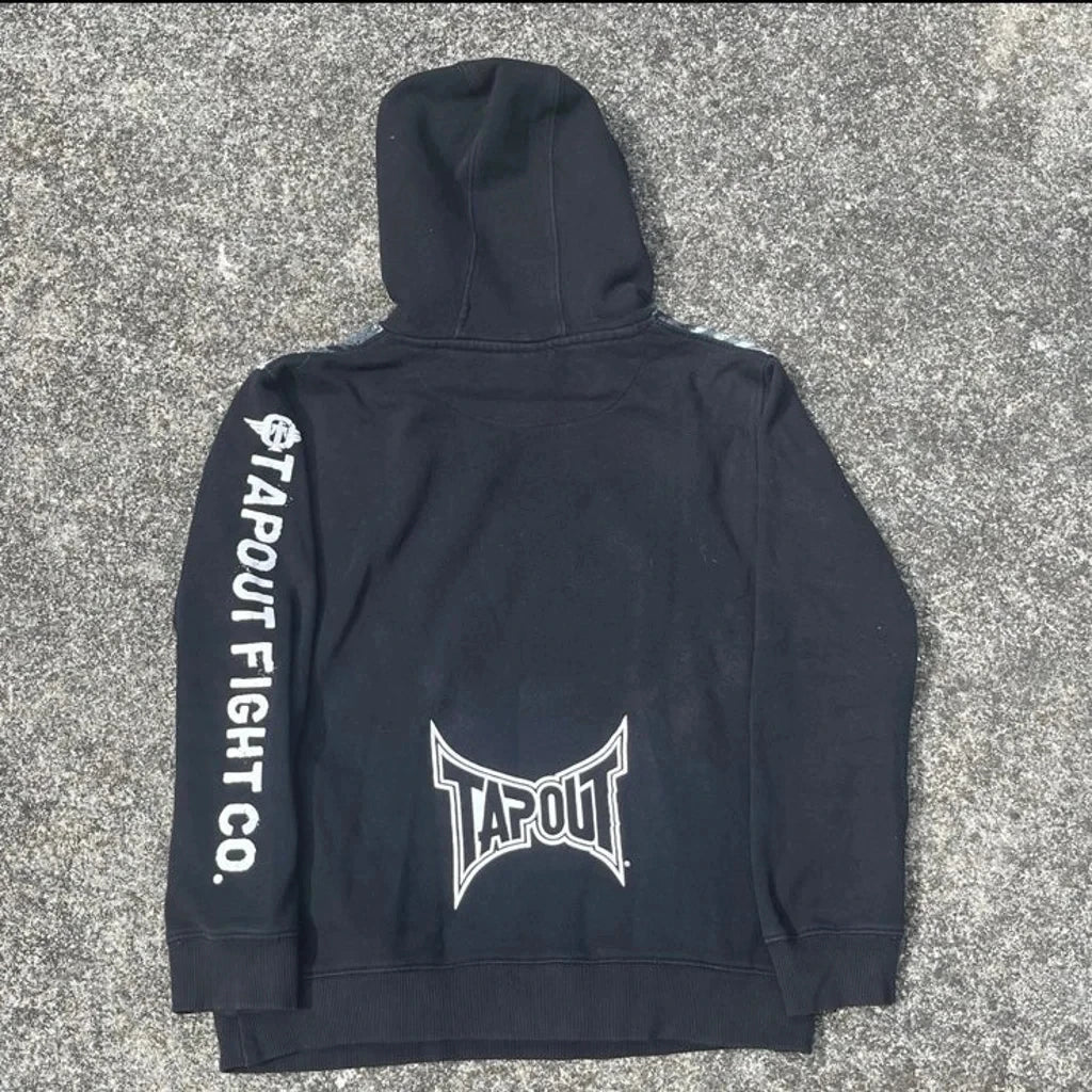 Gothic Retro Letter Print Zip Hoodie