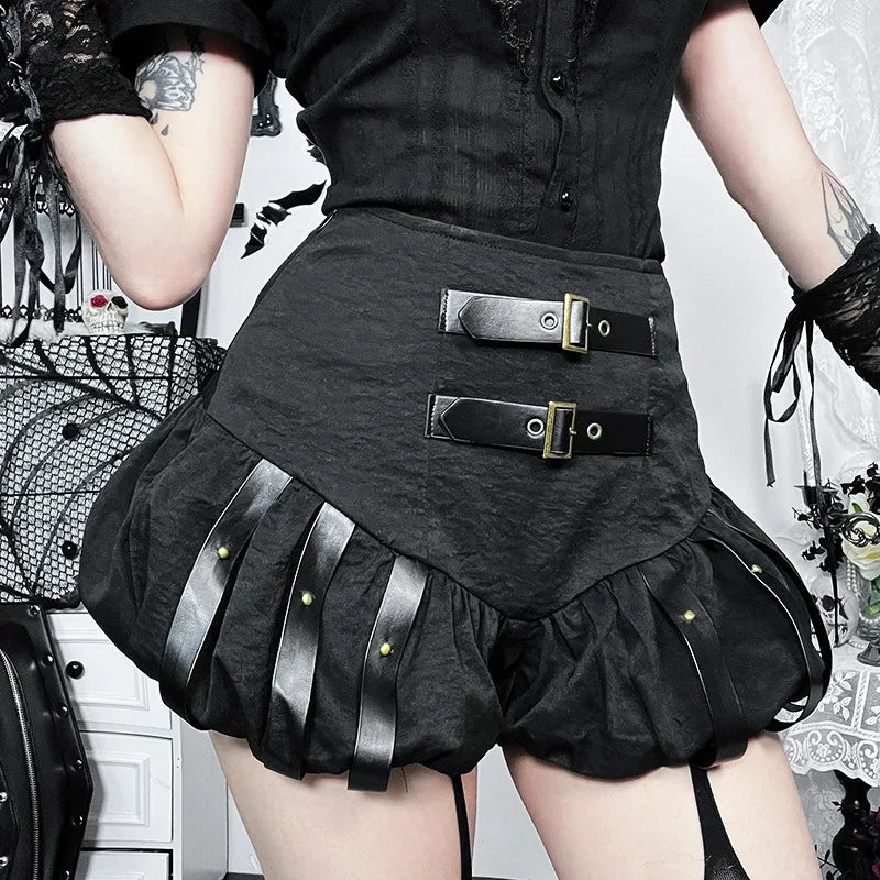 Gothic Pumpkin Print Shorts