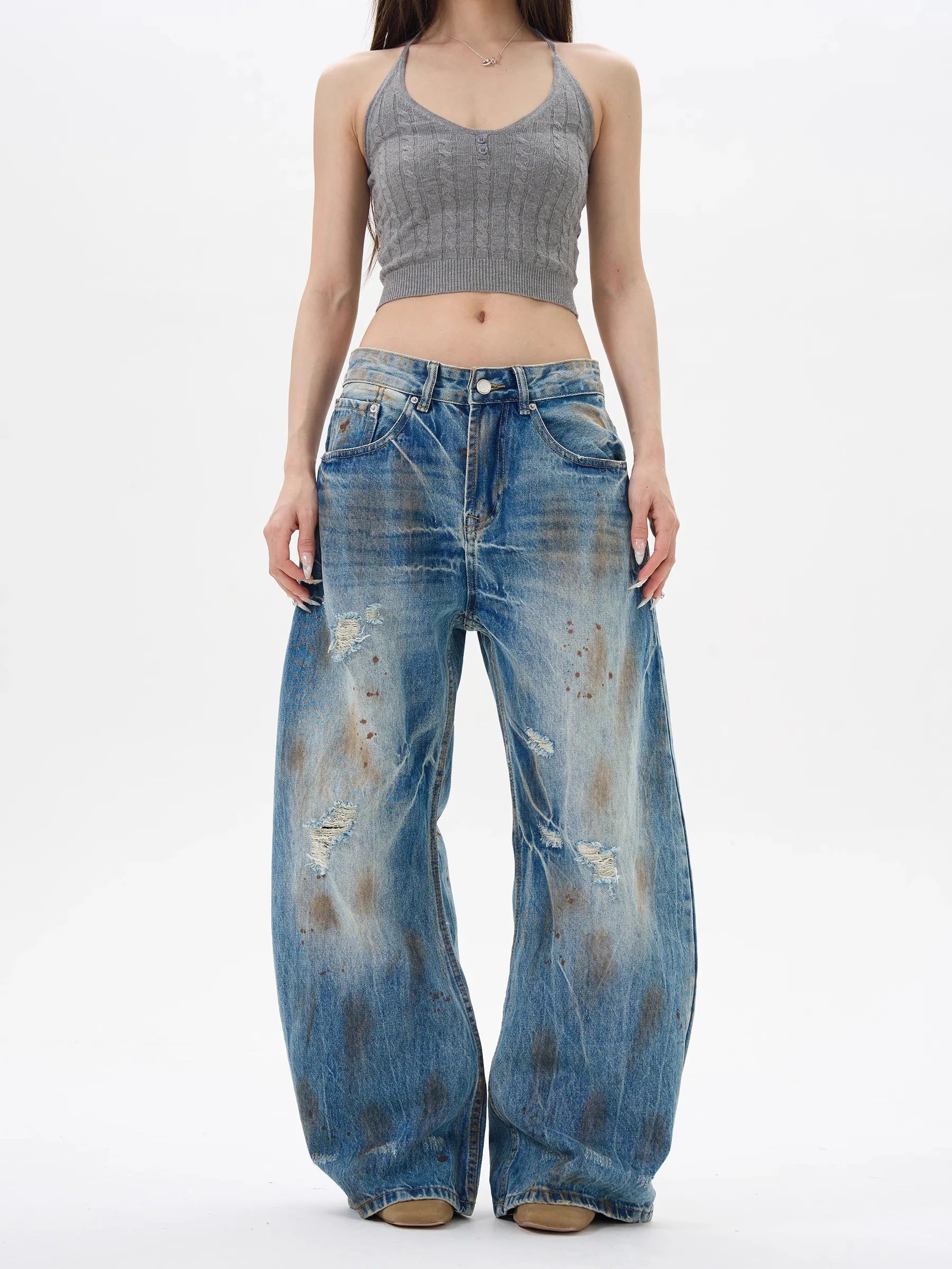 Distressed Gothic Low Rise Baggy Pant Main image