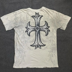 Gothic Print Loose Cotton T-shirt