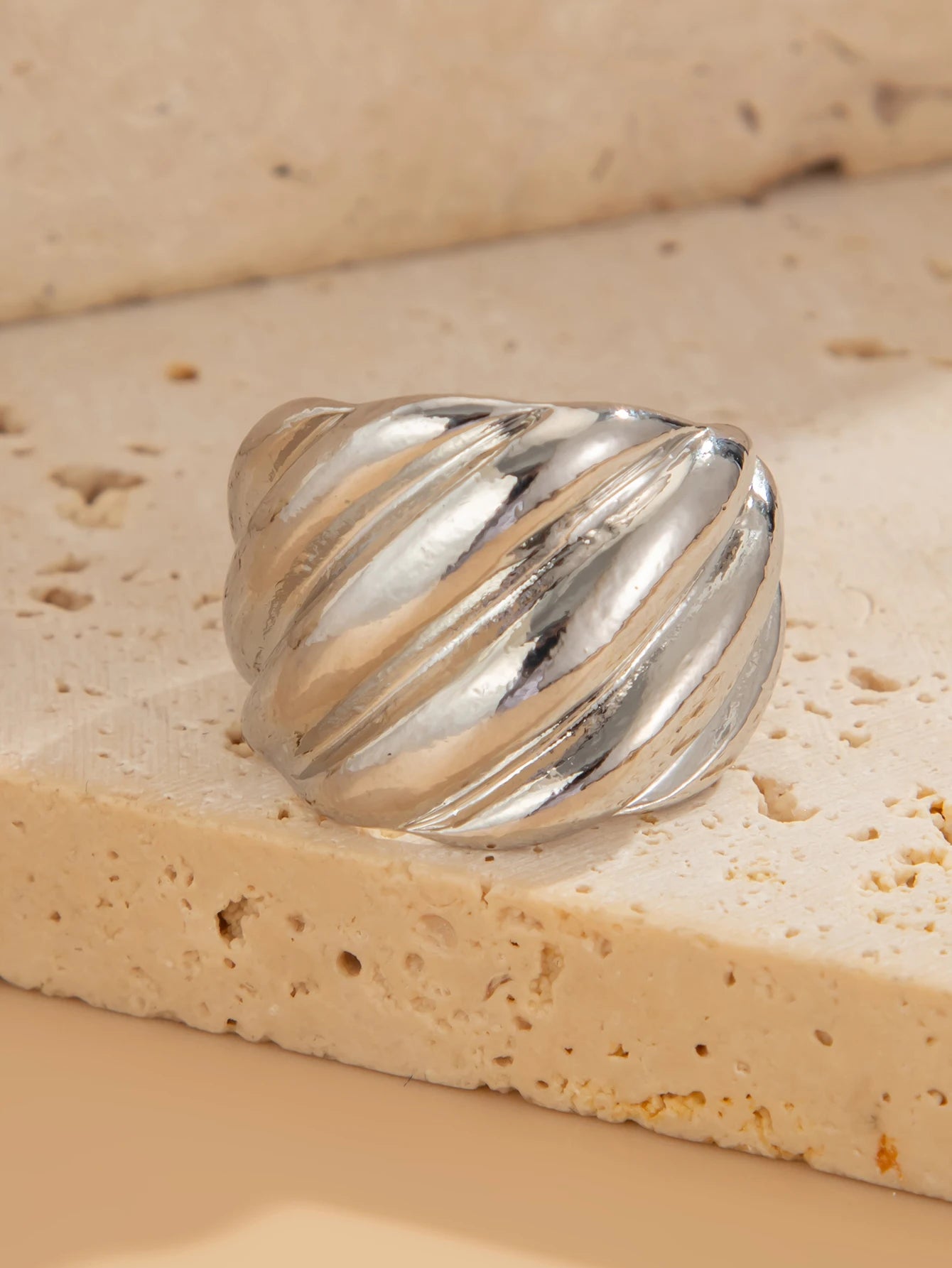SHIXIN Vintage Silver Large Flower Gothic Ring