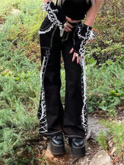 Bandage Gothic Denim Punk Pant