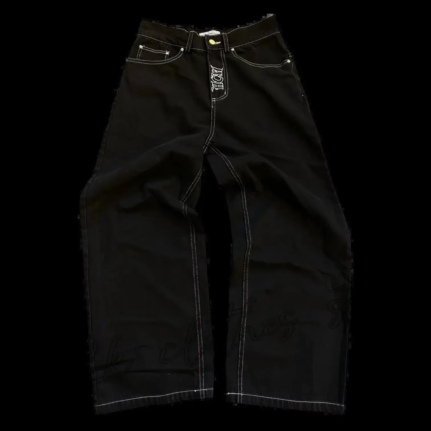 Retro Gothic Skull Embroidery Pant