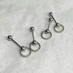 Circle Buckle Stainless Steel Chain Tongue Ring