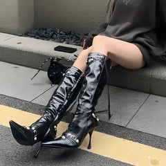 Gothic Knight High Fashion Pointed Toe Long Boot